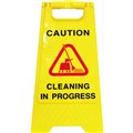 CLEANLINK SAFETY AFRAME SIGN CLEANING IN PROGRESS 430 X 280 X 620MM YELLOW