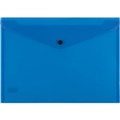 BANTEX DOCUMENT FOLDER BUTTON CLOSURE A4 TRANSPARENT BLUE