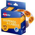 AVERY 937313 MESSAGE LABELS 10 OFF 24MM ORANGE PACK 500