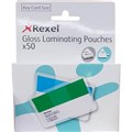 REXEL GLOSS LAMINATING POUCH 180 MICRON KEY CARD 63 X 98MM CLEAR PACK 50