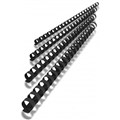 REXEL PLASTIC BINDING COMB ROUND 21 LOOP 125MM A4 BLACK BOX 100