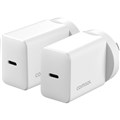 COMSOL USBC CHARGER 20W WHITE TWIN PACK