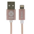 MOKI SYNCHARGE BRAIDED CABLE USBA TO LIGHTNING 900MM ROSE GOLD
