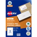 AVERY 936116 J8164 ADDRESS LABELS INKJET 12UP WHITE PACK 50