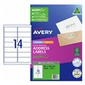 AVERY 952003 L7163 QUICK PEEL ADDRESS LABEL WITH SURE FEED LASER 14UP WHITE PACK 20