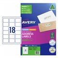 AVERY 959002 L7161 QUICK PEEL ADDRESS LABEL WITH SURE FEED LASER 18UP WHITE PACK 100