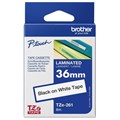 BROTHER TZE261 LAMINATED LABELLING TAPE 36MM BLACK ON WHITE