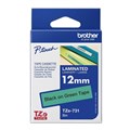 BROTHER TZE731 LAMINATED LABELLING TAPE 12MM BLACK ON GREEN