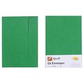 QUILL C6 COLOURED ENVELOPES PLAINFACE STRIP SEAL 80GSM 114 X 162MM EMERALD PACK 25