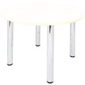 RAPID WORKER ROUND MEETING TABLE 4LEG 900MM NATURAL WHITECHROME