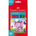 FABERCASTELL JUMBO COLOUR PENCILS AND SHARPENER ASSORTED PACK 12