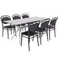 SIESTA AIR TABLE 180 AND MARCEL CHAIR 8 SEAT PACKAGE BLACK