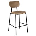 DURAFURN TIRAMISU BARSTOOL BLACK FRAME TAUPE VINYL