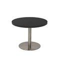 RAPIDLINE ESTILLO ROUND COFFEE TABLE 600 X 755MM BLACK TOP AND STAINLESS STEEL