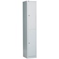 GO STEEL LOCKER 2 DOOR 380 X 455 X 1830MM SILVER GREY