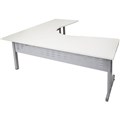 RAPID SPAN C LEG CORNER WORKSTATION WITH METAL MODESTY PANEL 1500 X 1500 X 700MM NATURAL WHITESILVER