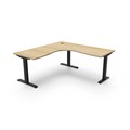 RAPIDLINE BOOST STATIC CORNER WORKSTATION 1800 X 1500MM NATURAL OAK TOP  BLACK FRAME