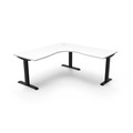 RAPIDLINE BOOST STATIC CORNER WORKSTATION 1800 X 1800MM NATURAL WHITE TOP  BLACK FRAME