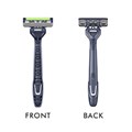 LIVINGSTONE DISPOSABLE SHAVING RAZORS TRIPLE BLADE WITH HANDLE AND LUBRICATING STRIP BLACK BOX 10