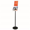 DEFLECTO BROCHURE DISPLAY STAND WITH SIGN HOLDER A4 CLEARBLACK