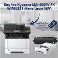 KYOCERA MA4000WIFX WIRELESS MONO LASER MULTIFUNCTION PRINTER BLACK WITH BONUS PF1100 PAPER TRAY AND BONUS TK1274 TONER