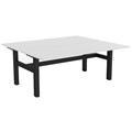OLG AGILE FIXED HEIGHT 2PERSON DESK WORKSTATION BLACK FRAME 1800MM X 750MM WHITE TOP