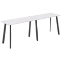 OLG FLARE BAR LEANER 6 LEG BLACK FRAME 3000MM X 750MM WHITE 2PIECE TOP