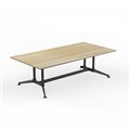 OLG MODULUS MEETING TABLE ALL BLACK FRAME 2400 X 1200MM 2 PIECE TOPS NEW OAK