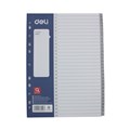 DELI DIVIDERS PVC 131 TAB A4 GREY