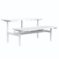 BURO SYNTRA HEIGHT ADJUSTABLE DESK BACK TO BACK 1800 X 750MM WHITE FRAME
