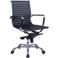 NAPLES EXECUTIVE CHAIR MEDIUM BACK ALUMINIUM BASE ARMS PU BLACK
