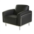 SIENNA LOUNGE ONE SEATER CHROME FRAME PU BLACK