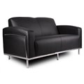 SIENNA LOUNGE TWO SEATER CHROME FRAME PU BLACK