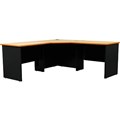 LOGAN CORNER WORKSTATION COMPLETE 1800 X 1800 X 600 X 730MM BEECHIRONSTONE