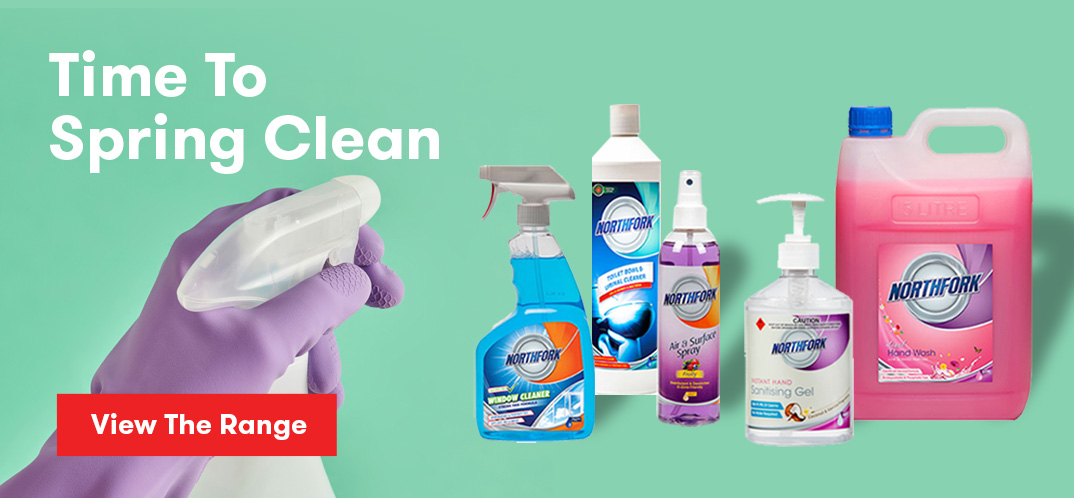 Time to spring clean, range of cleaning bottles by Northfork